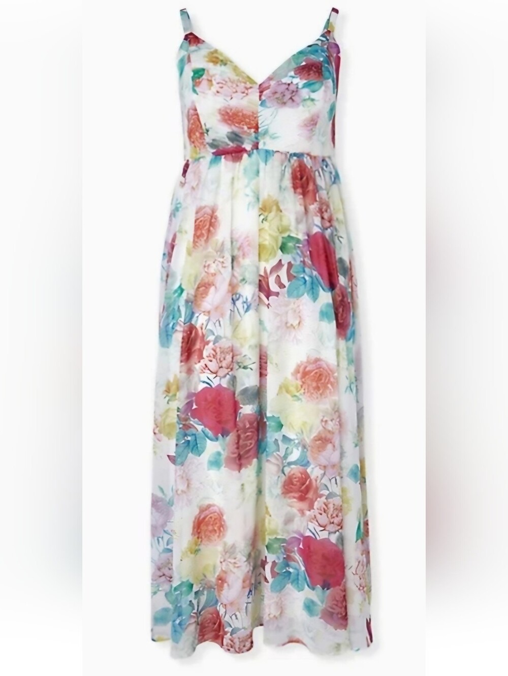 Torrid Chiffon Floral Maxi Dress. Vibrant Print. Size 1xl. Worn One Time!